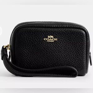 Coach Soft Leather Mini bag, wristlet. Gold and titanium hardware New FREE SHIP